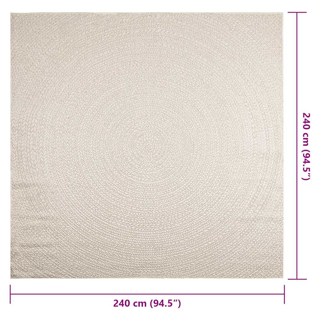 Vidaxl Alfombra Zizur Apariencia Yute Interior Exterior Crema_2