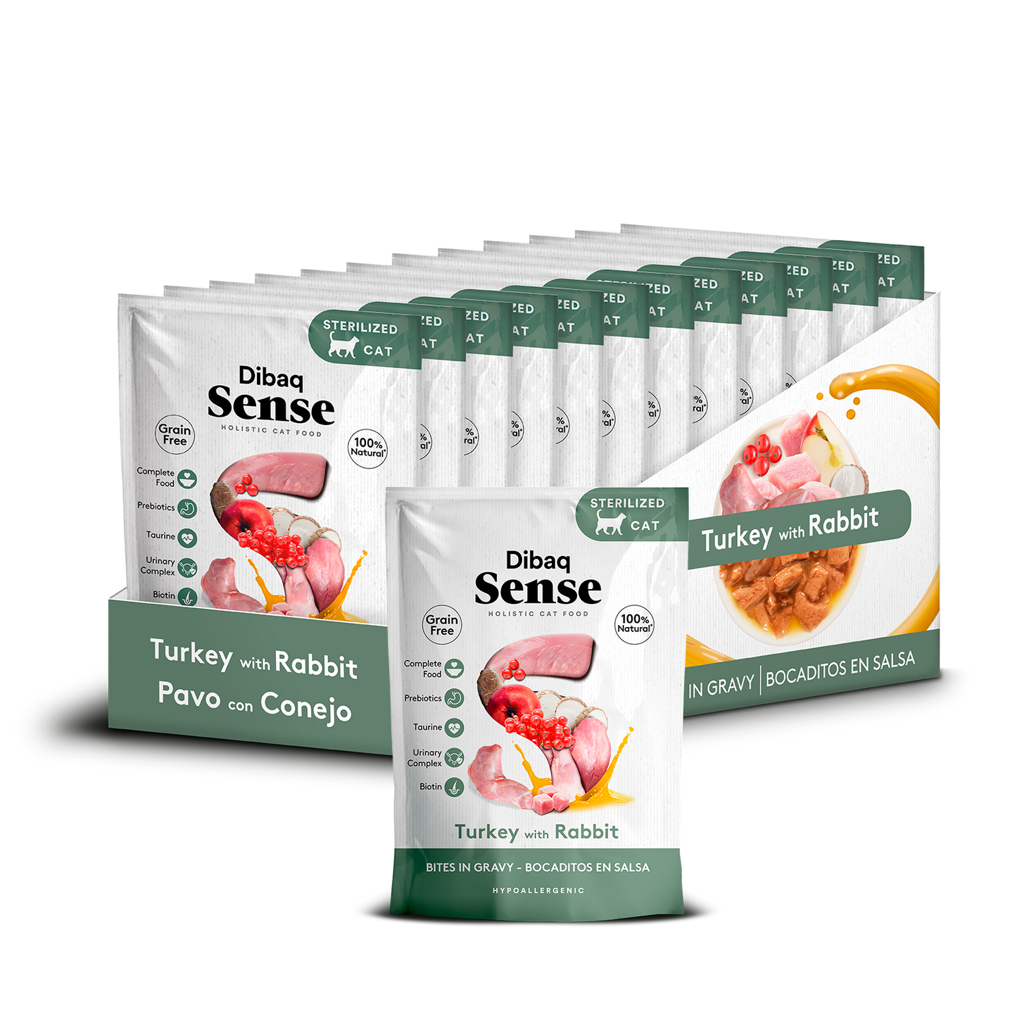 Dibaq Sense Bocaditos En Salsa Pavo Con Conejo, 12 Unidades X 100gr_0