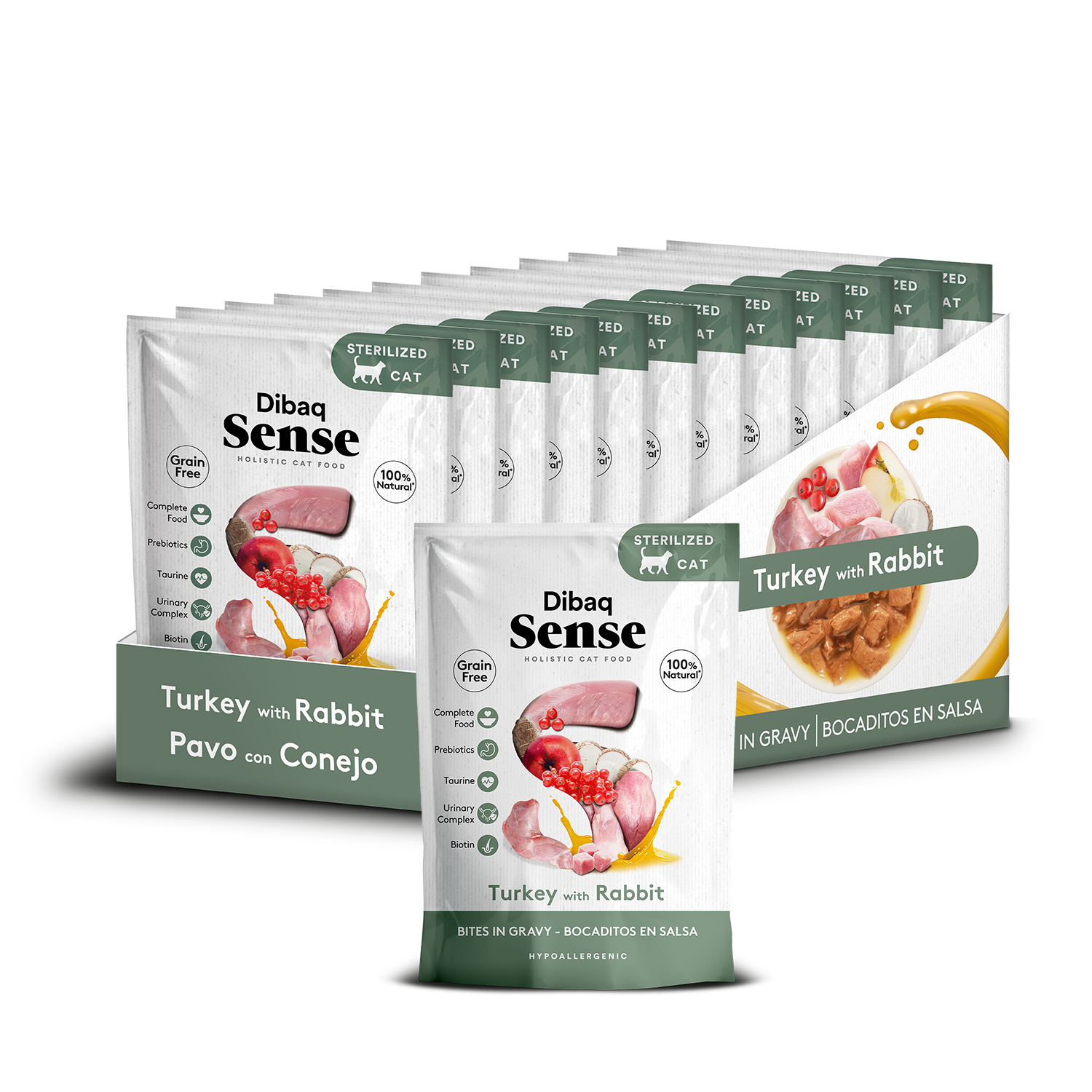 Dibaq Sense Bocaditos En Salsa Pavo Con Conejo, 12 Unidades X 100gr_0