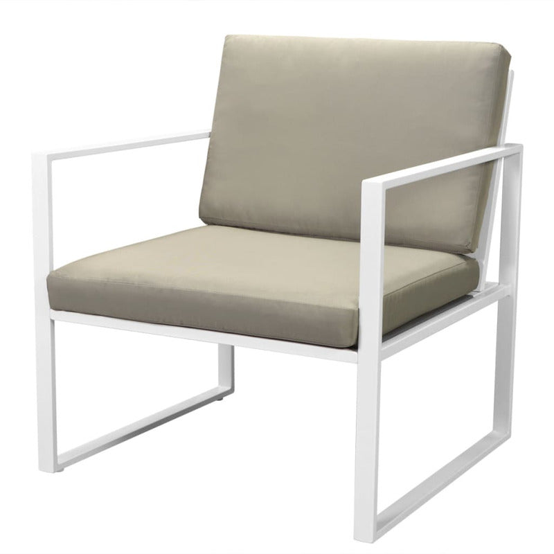 Vidaxl Set De Muebles De Jardín 4 Piezas Y Cojines Acero Blanco_5