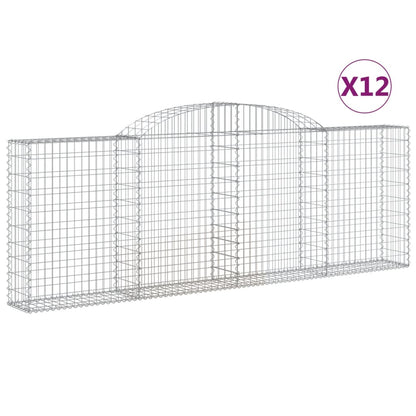Cestas De Gaviones 12 Uds Forma Arco Hierro 300x30x100/120 Cm_0