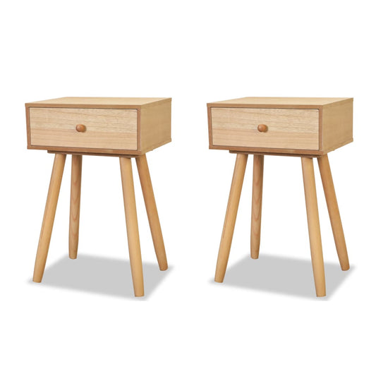 Mesitas De Noche 2 Uds Madera Maciza De Pino Marrón 40x30x61cm_0