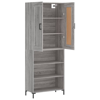 Aparador Alto Madera Contrachapada Gris Sonoma 69,5x34x180 Cm_3