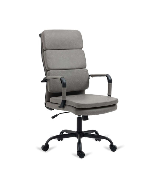 Silla De Oficina Bezos Altura Regulable Acabado En Polipiel Gris. 53m(ancho ) 105/115cm(al_0