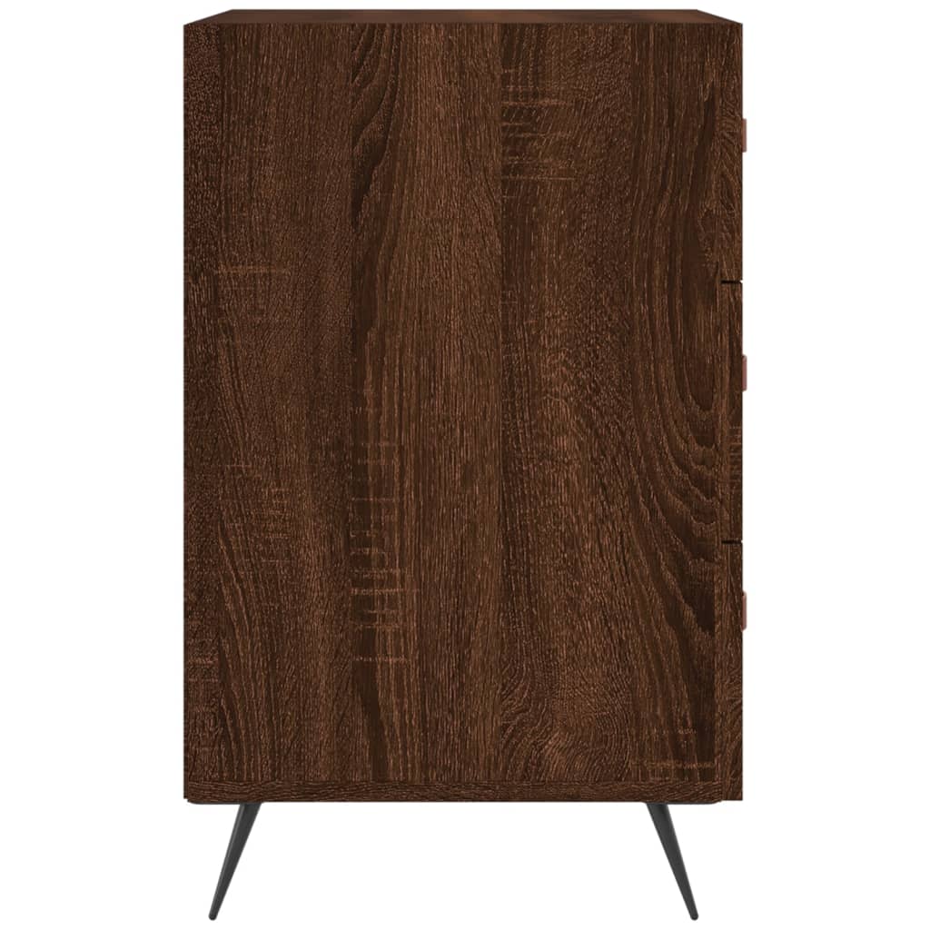 Mesita De Noche Madera De Ingeniería Marrón Roble 40x40x66 Cm_4
