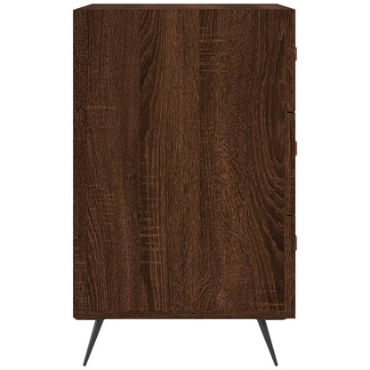 Mesita De Noche Madera De Ingeniería Marrón Roble 40x40x66 Cm_4