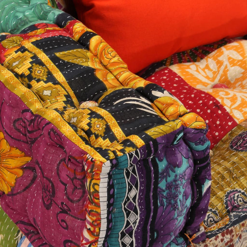 Vidaxl Puf Modular De 2 Plazas De Tela Patchwork_5