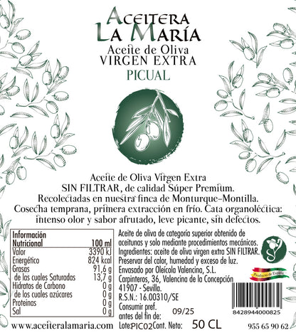 Aceite De Oliva Virgen Extra 25 Cl Cristal Picual Cosecha 2024/2025