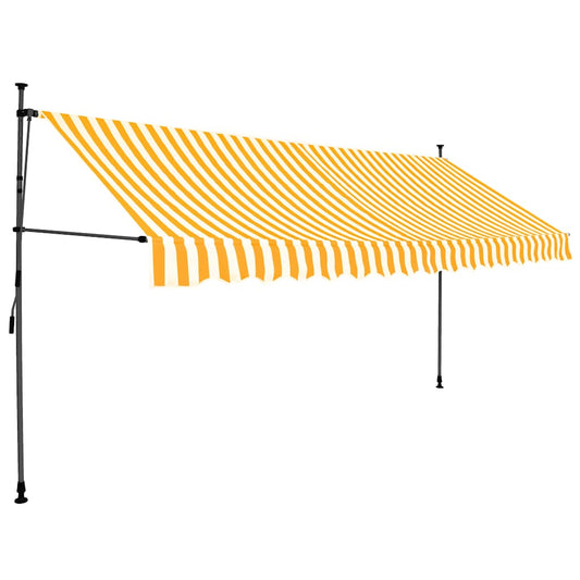 Toldo Manual Retráctil Con Led Blanco Y Naranja 350 Cm_0