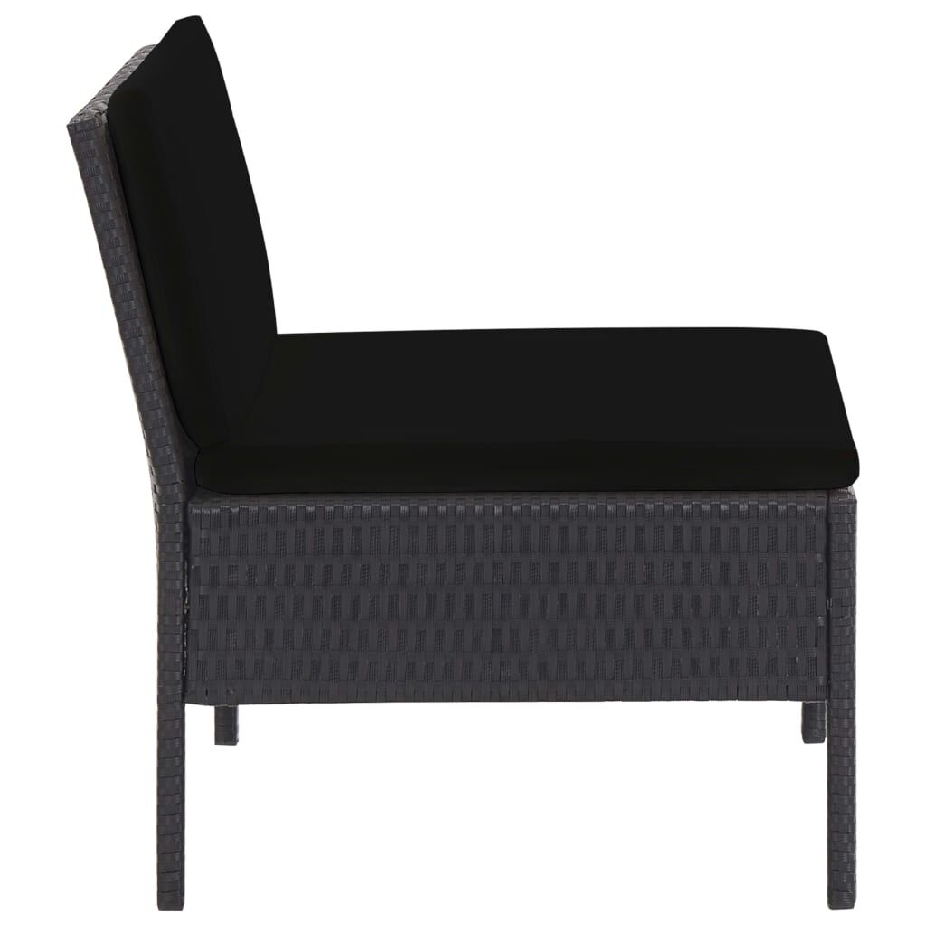 Vidaxl Set De Sofás De Jardín 5 Piezas Y Cojines Ratán Sintético Negro_4