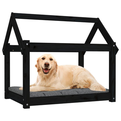 Vidaxl Cama Para Perros Madera Maciza De Pino Negro 81x60x70 Cm_3