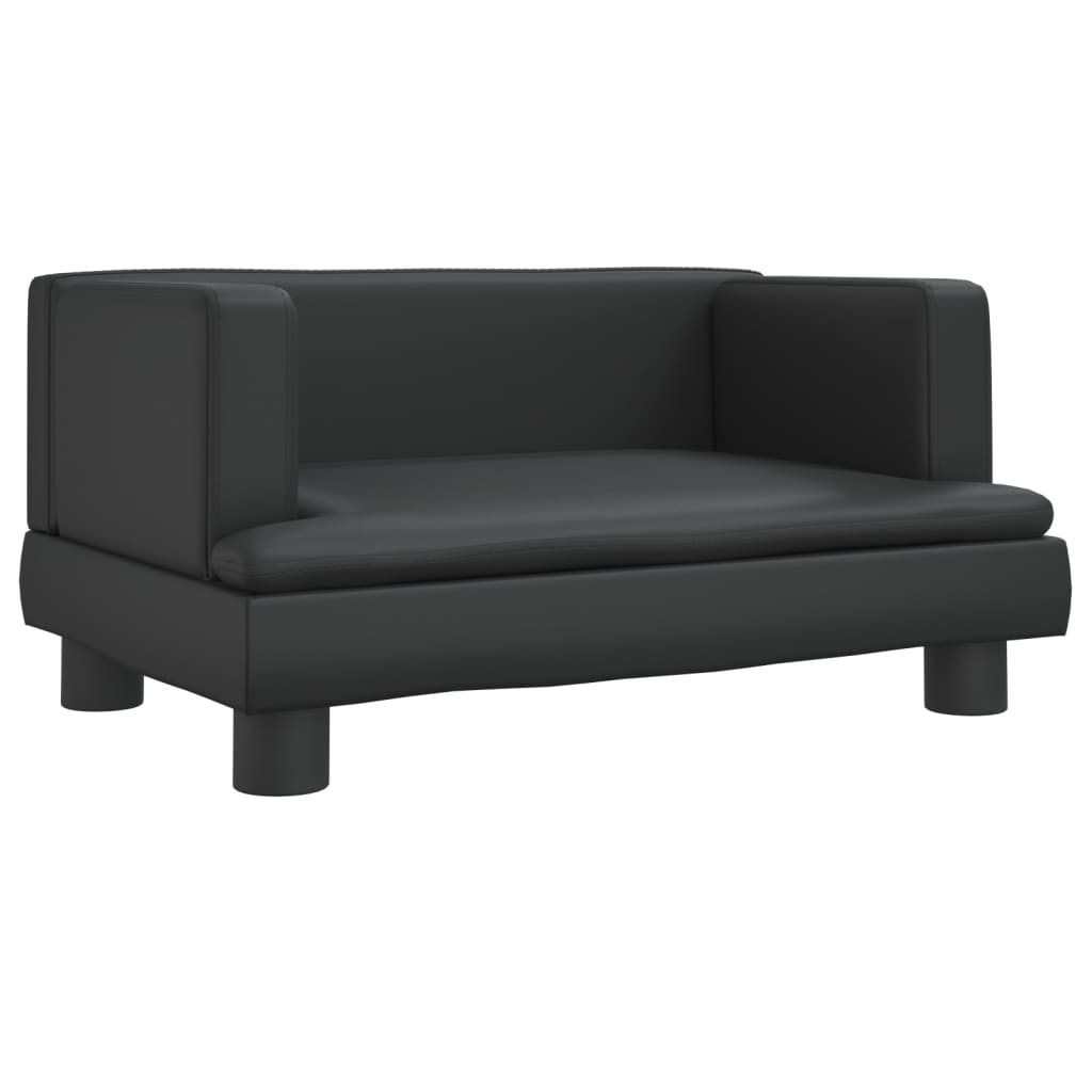 Cama Para Perros De Cuero Sintético Negro 60x40x30 Cm / Vetonek_0