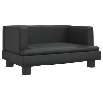 Cama Para Perros De Cuero Sintético Negro 60x40x30 Cm / Vetonek_0