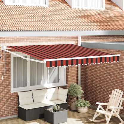 Toldo Retráctil Naranja Y Marrón 300 X 250 Cm Poliéster Y Metal_1