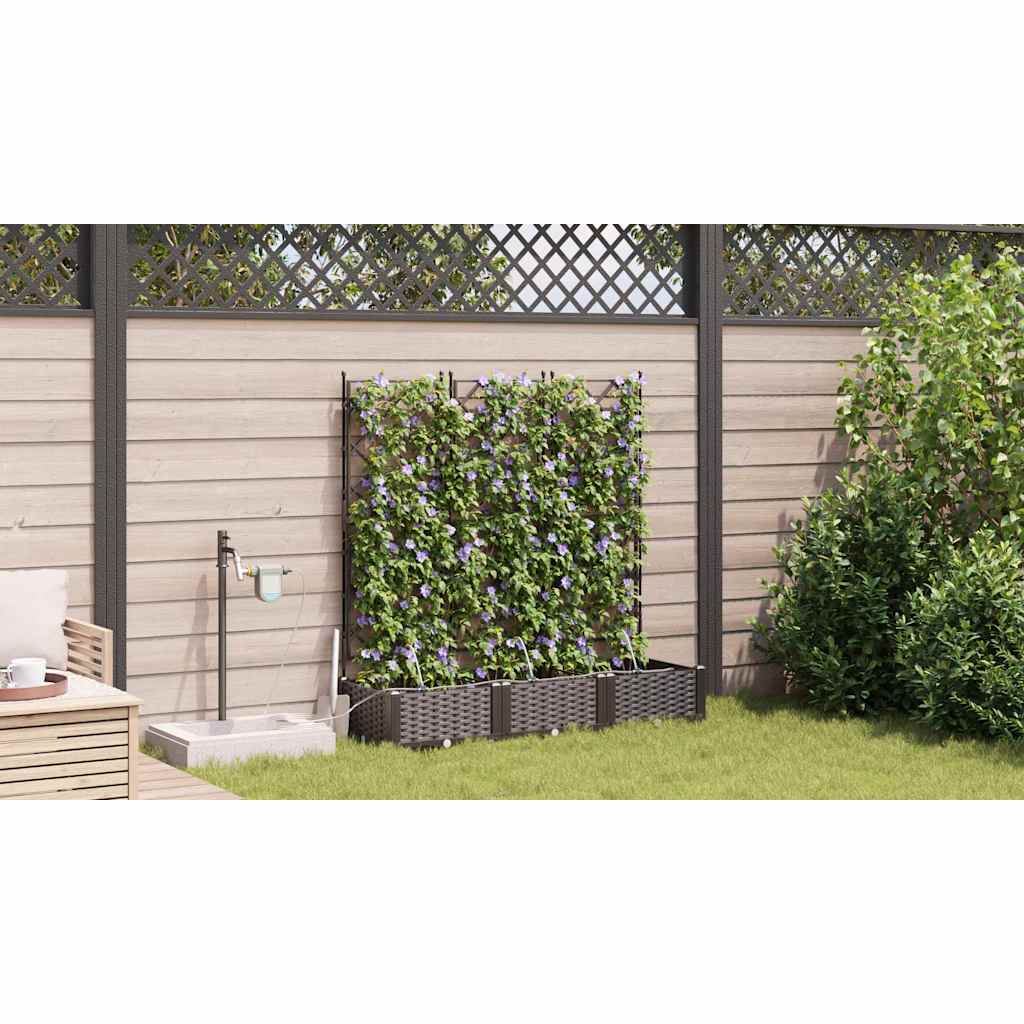 Macetero De Jardín 3 Uds. Marrón 120 X 40 X 126 Cm Pp_3
