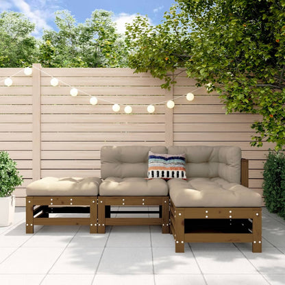 Vidaxl Juego De Muebles Jardín 4 Pzas Madera Maciza Pino Marrón Miel_1