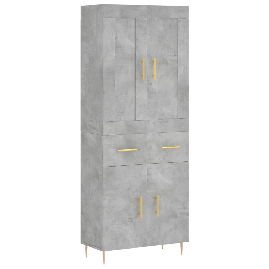 Aparador Alto Madera Contrachapada Gris Hormigón 69,5x34x180 Cm_1