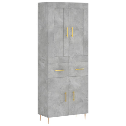 Aparador Alto Madera Contrachapada Gris Hormigón 69,5x34x180 Cm_1