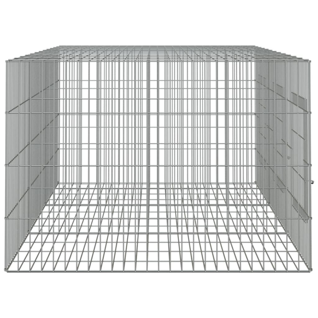 Vidaxl Jaula Para Conejos 3 Paneles Hierro Galvanizado 163x79x54 Cm_4