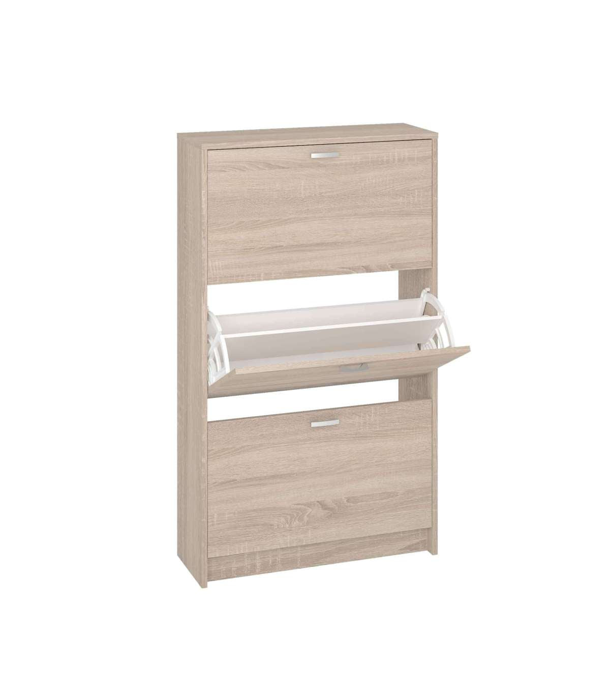 Mueble Zapatero Pili Con 3 Trampones En Roble. 70 Cm(ancho) 120 Cm(altura) 25 Cm(fondo)_3