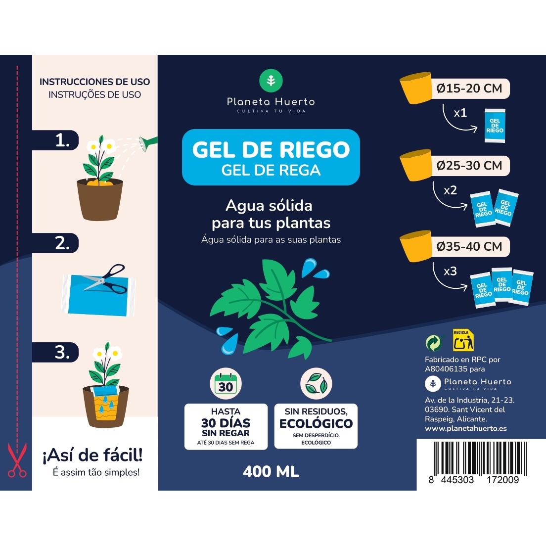 Pack 4 x Gel de Riego Planeta Huerto 400 ml