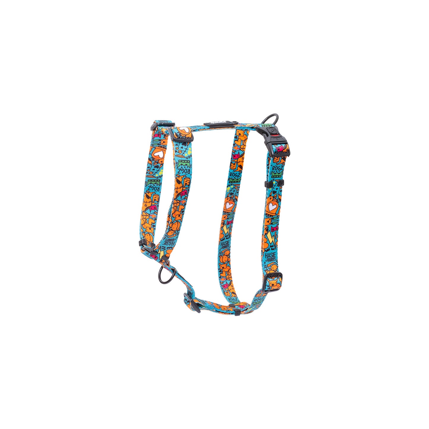 Arnés Para Perro, Modelo Fusion De Rogz, Estampado Graffiti Azules. Talla L (21-40kg)_0