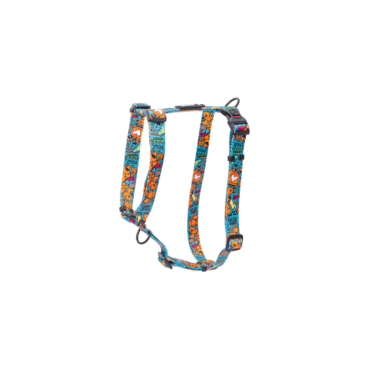 Arnés Para Perro, Modelo Fusion De Rogz, Estampado Graffiti Azules. Talla L (21-40kg)_0