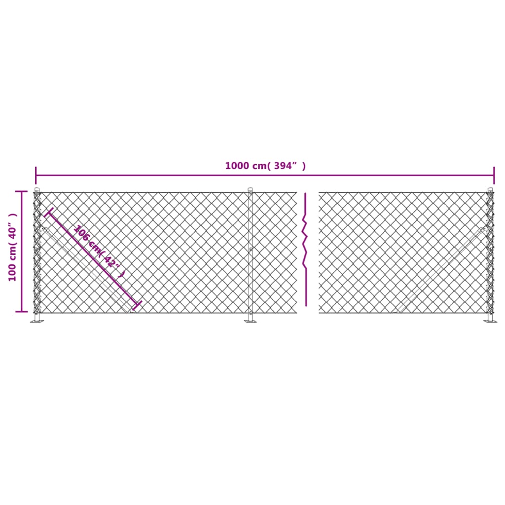 Cerca De Alambre Con Brida Plateada 1x10 M / Vetonek_5