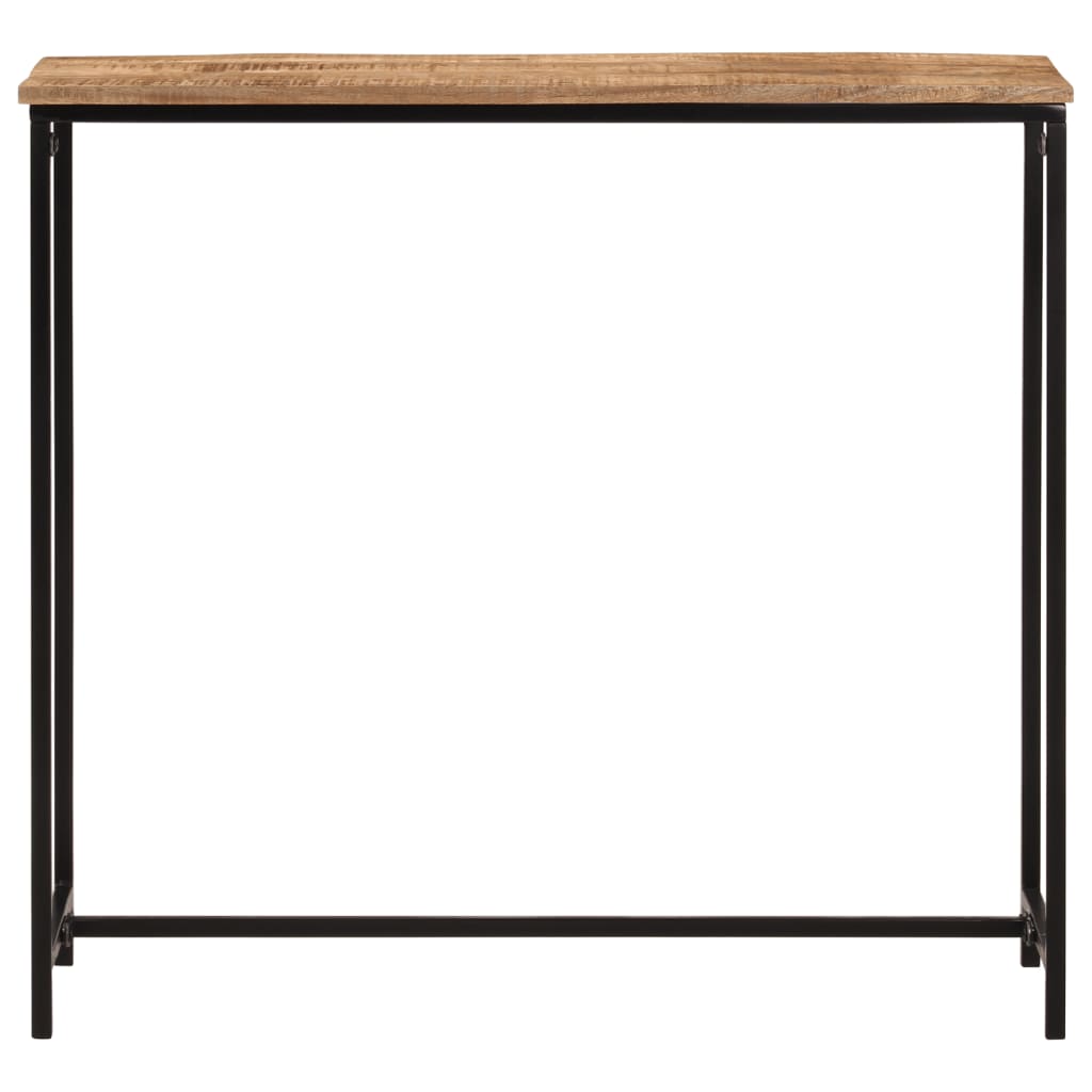 Mesa Consola Madera Maciza De Mango Y Hierro 80x30x74 Cm_0