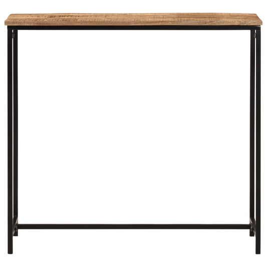 Mesa Consola Madera Maciza De Mango Y Hierro 80x30x74 Cm_0