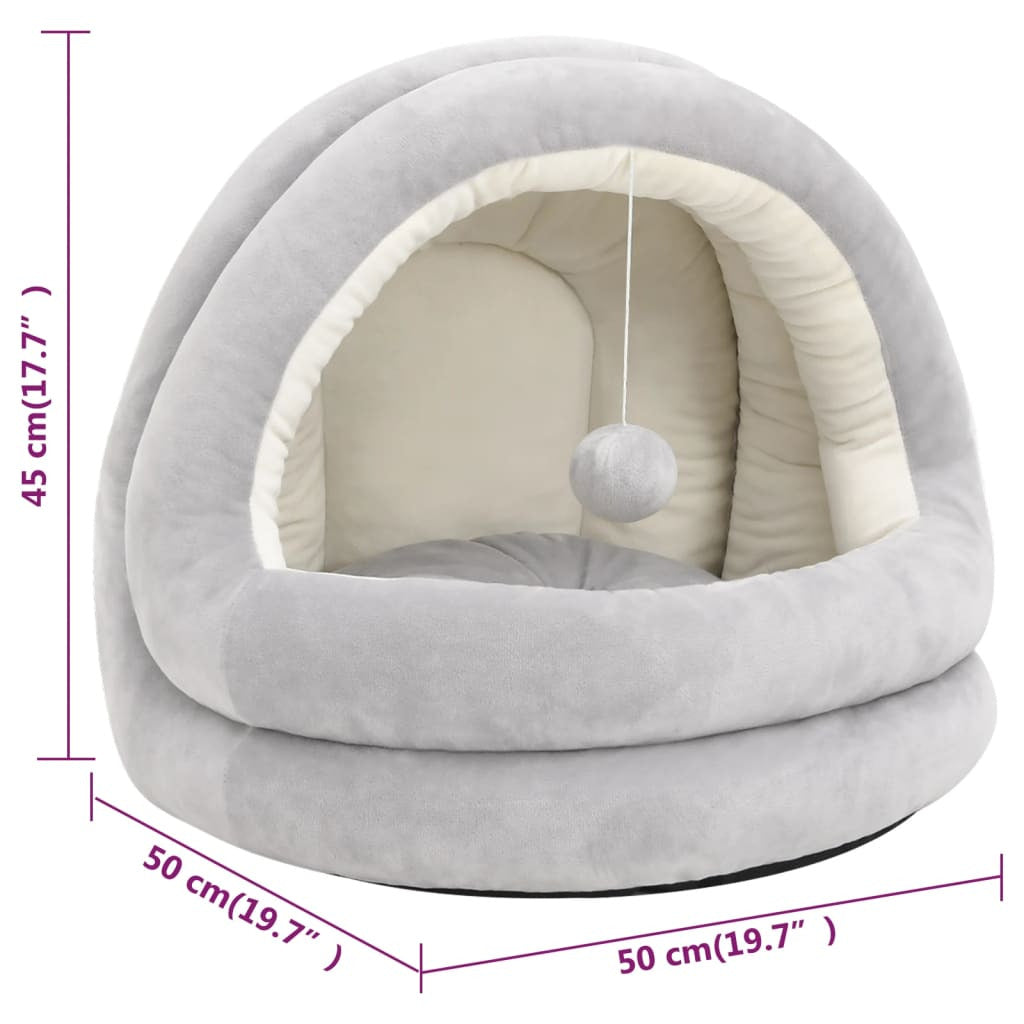 Vidaxl Cama Para Gatos Color Gris Y Crema 50x50x45 Cm_2
