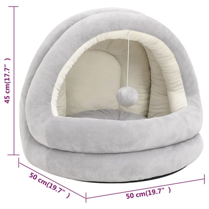 Vidaxl Cama Para Gatos Color Gris Y Crema 50x50x45 Cm_2