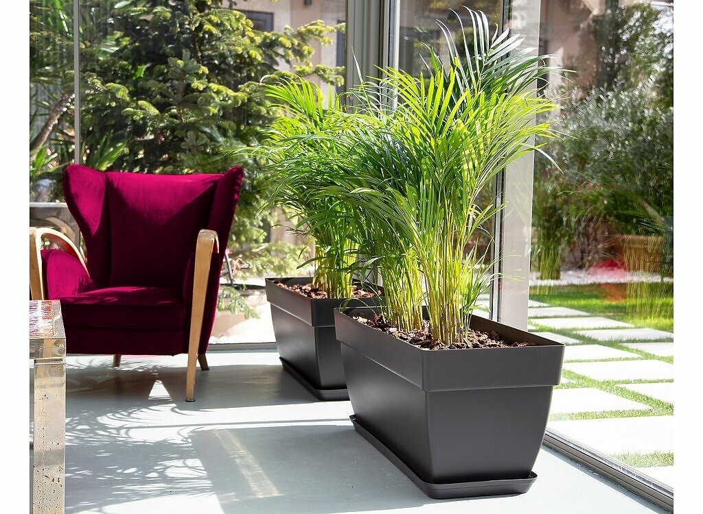 Jardinera De Plástico Capri Xl Gris 100cm_1