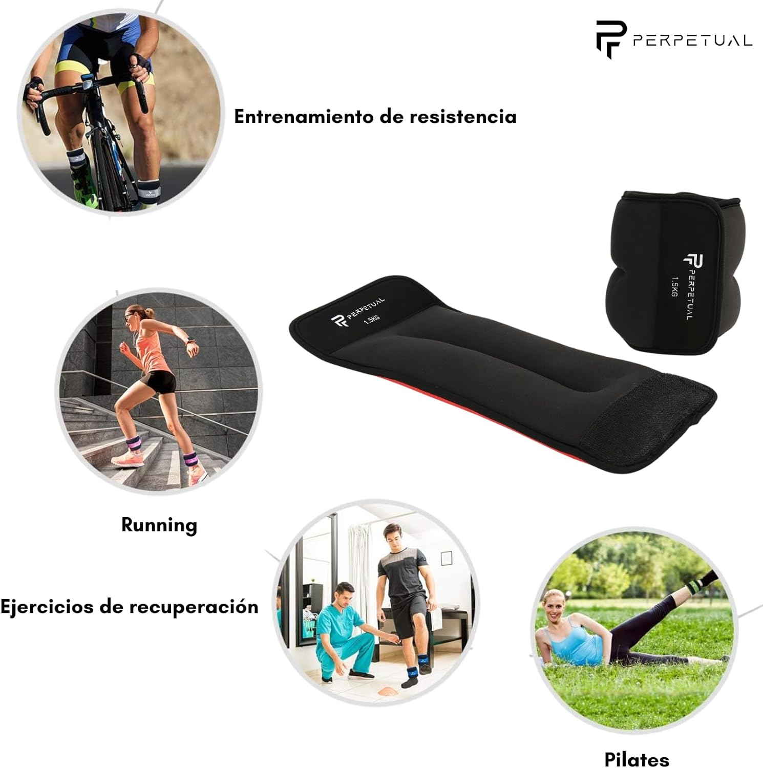 Pesas Ajustables Perpetual Para Tobillos Y Muñecas - 2pc X 1.5kg - Tobilleras Y Muñequeras Lastradas Con Peso_4