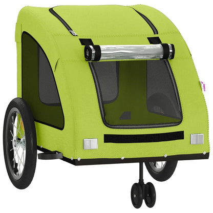 Vidaxl Remolque De Bicicleta Mascotas Hierro Tela Oxford Verde_4