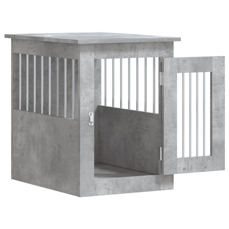 Vidaxl Jaula Para Perros Madera Ingeniería Gris Hormigón 45x62x59 Cm_5