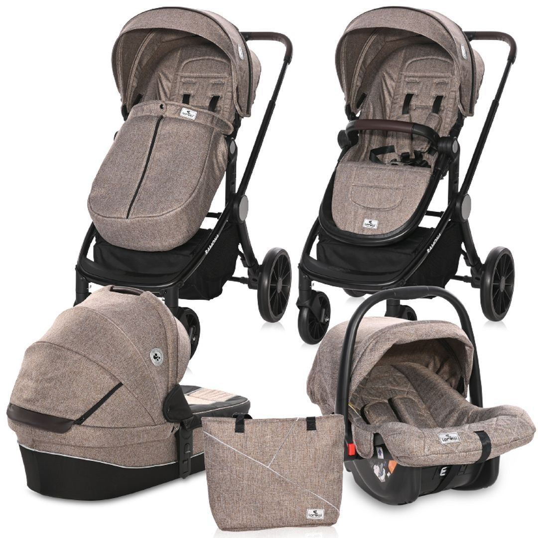 Carrito De Bebé Ramona Trío Capazo Duro Beige_0