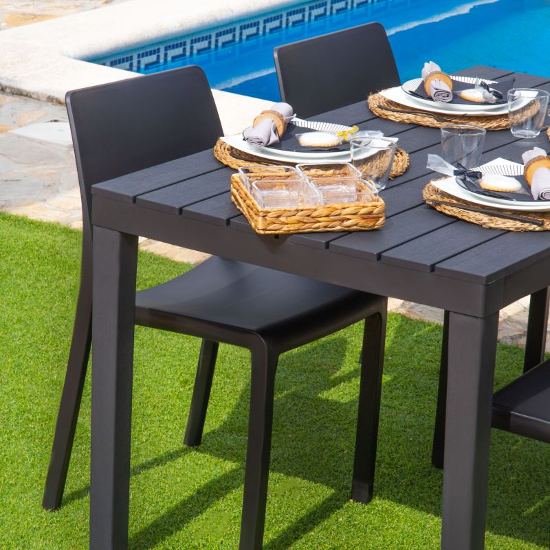Pack 4 Sillas De Exterior Shine Apilables, Polipropileno, Antracita, 53 X 82 X 58_5