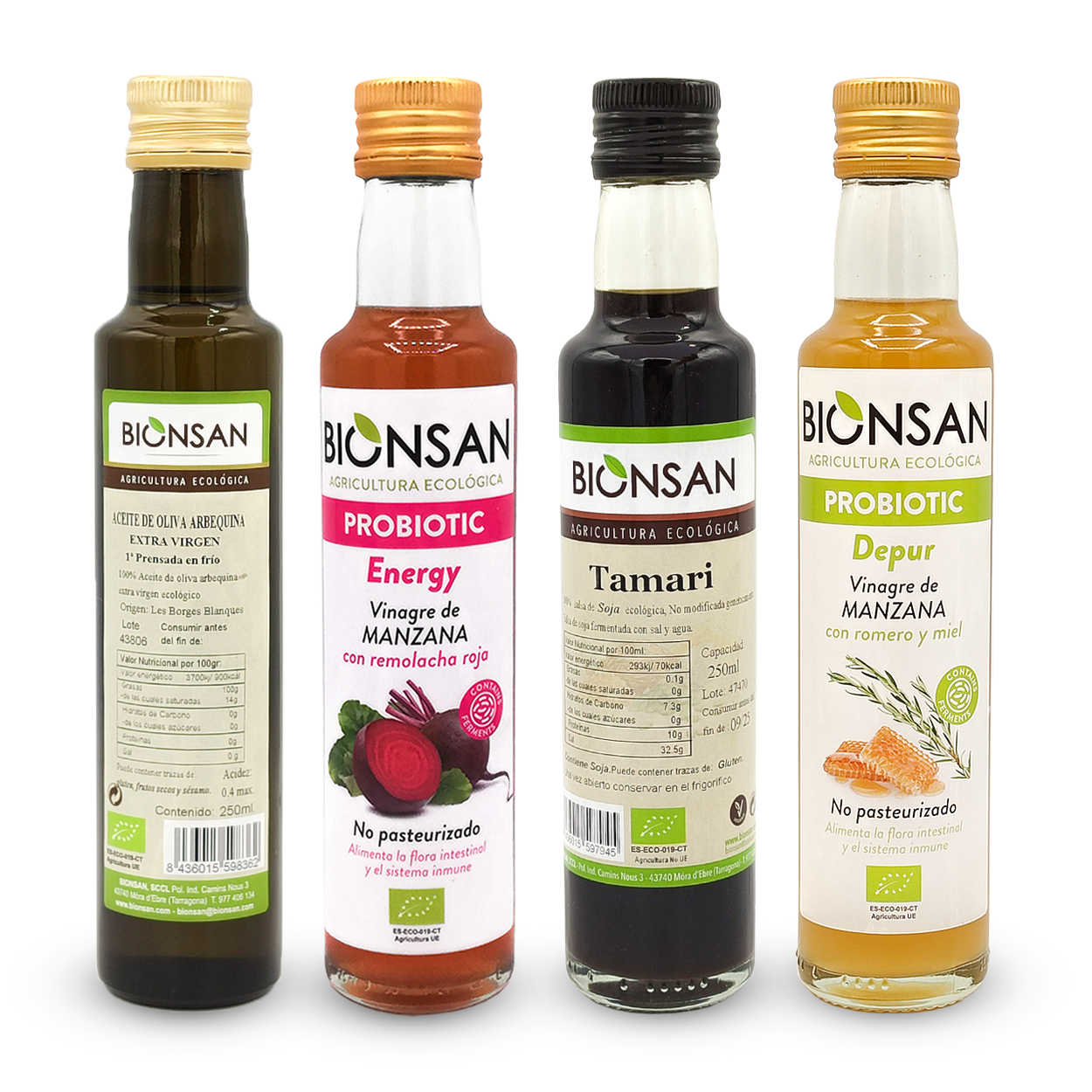 Pack 4 Aliños Especiales Ecológicos Con Tamari 250 Ml_0