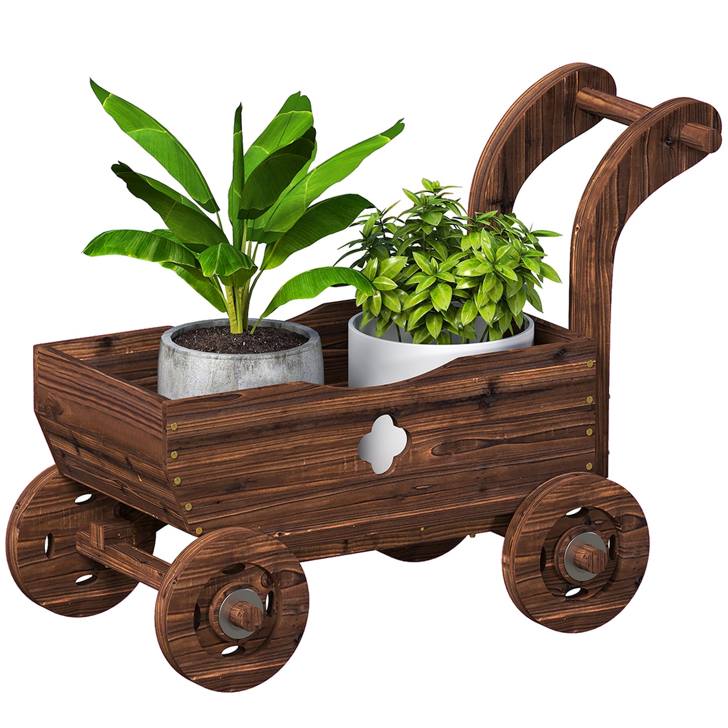 Outsunny Carretilla De Madera Decorativa_0