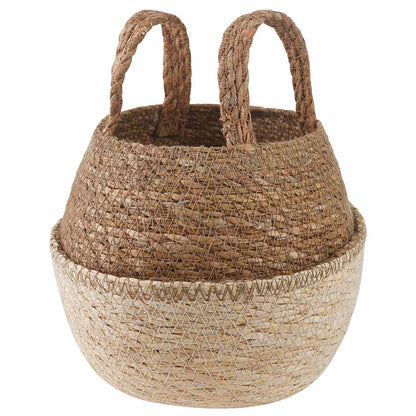 Maceta Con Asas Blanco Ø 22 X 20 Cm 100% Hierba Marina_0