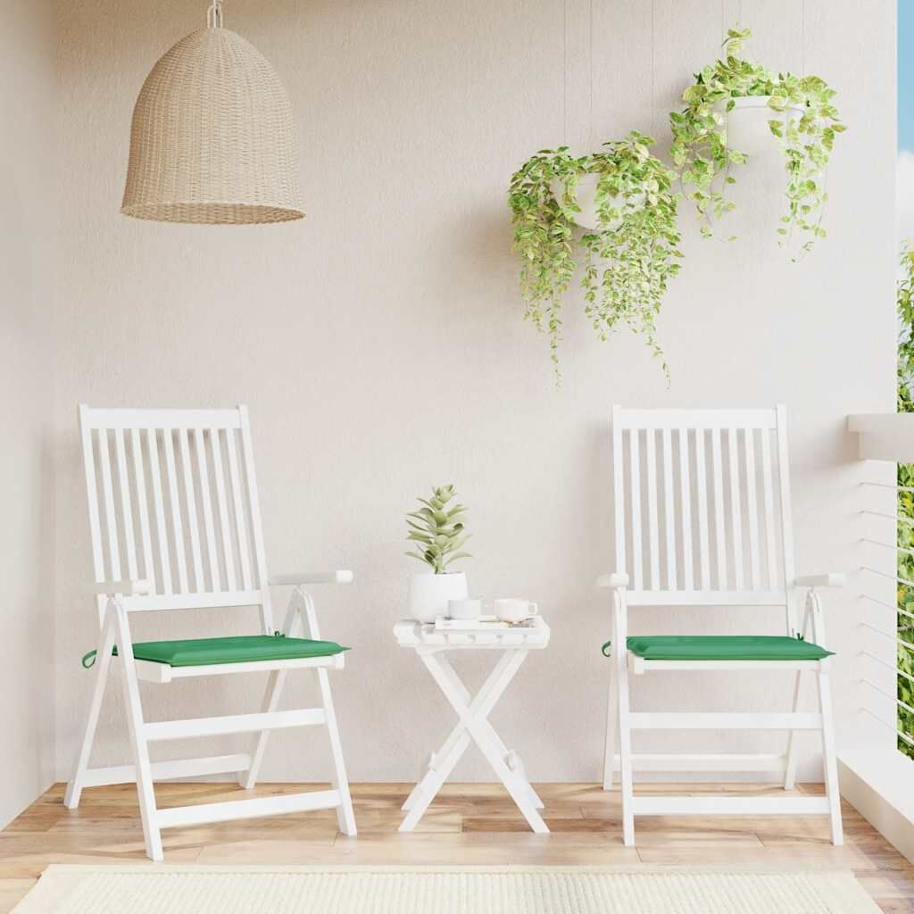 Vidaxl Cojines De Silla De Jardín 2 Uds Tela Oxford Verde 40x40x3 Cm_1