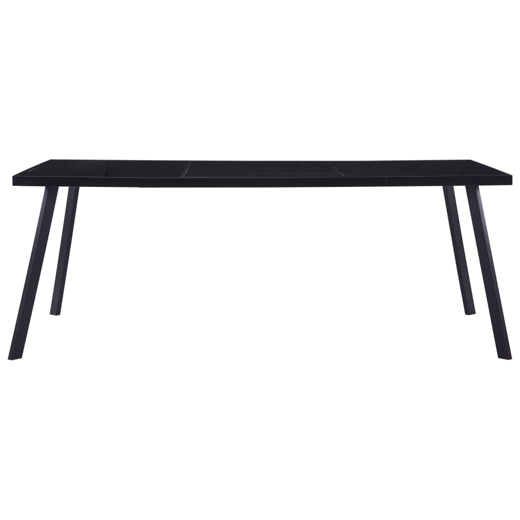 Mesa De Comedor De Vidrio Templado Negro 200x100x75 Cm_0