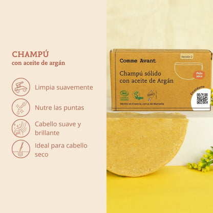 Champú sólido con aceite de argán (cabello seco o dañado) Comme Avant 70 g