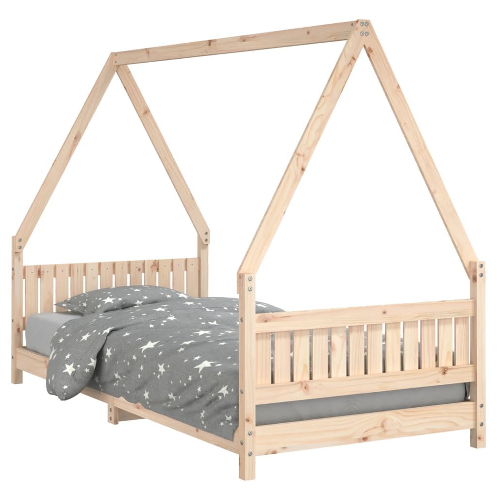 Vidaxl Estructura De Cama Para Niños Madera Maciza De Pino 90x200 Cm_0