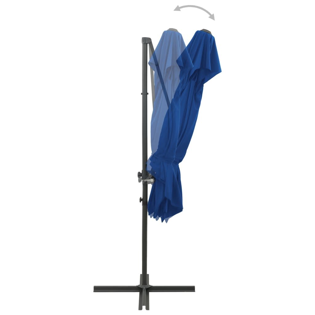 Vidaxl Sombrilla Jardín Voladiza Cubierta Doble Azul Celeste 250x250cm_4