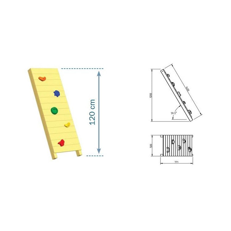 Pared De Escalada Masgames Wall L (plataforma A 120 Cm).