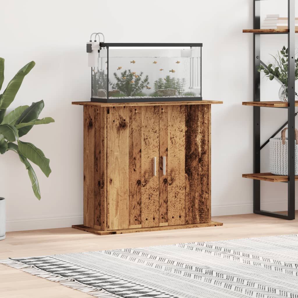 Vidaxl Soporte Para Acuario Madera Ingeniería Envejecida 81x36x73 Cm_1