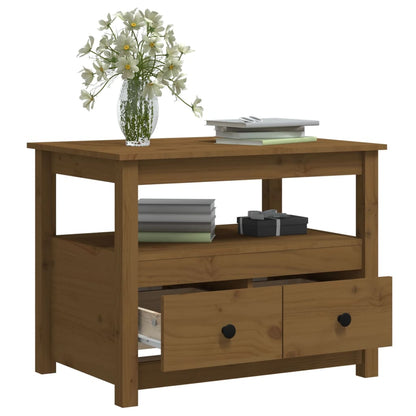 Mesa De Centro De Madera Maciza De Pino Marrón Miel 71x49x55 Cm_4