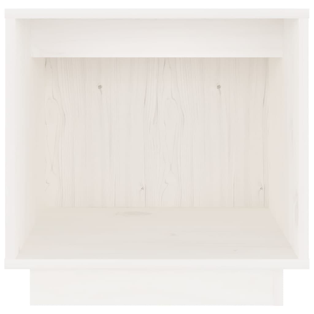 Mesita De Noche De Madera Maciza De Pino Blanco 40x30x40 Cm_2